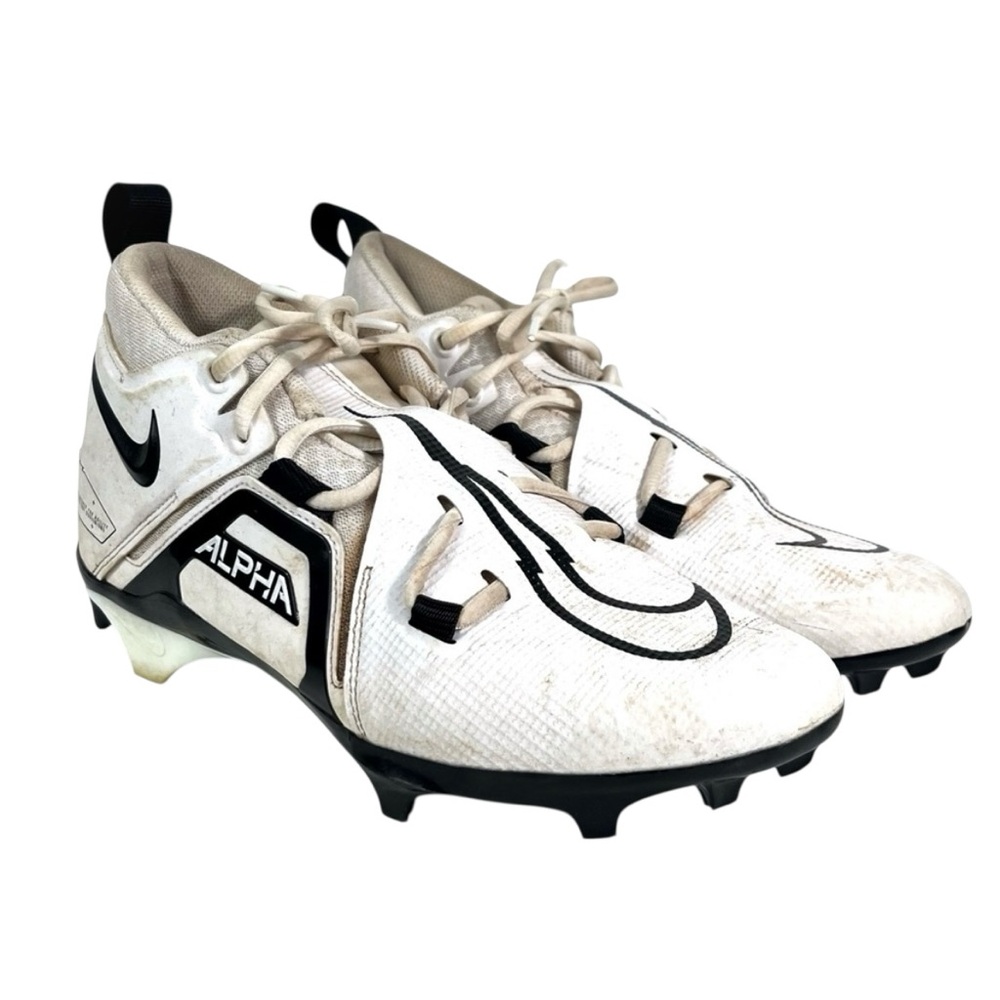 Nike Alpha Menace Pro 3 White Shark Mid Football Cleats Cleat Size Sport Size 8